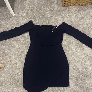 Lulu's Midnight Blue Long Sleeve Dress
